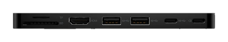 Hub de puertos portatil Lenovo, delgado, Interfaz: USB-C, Color Eclipse Black (Negro)