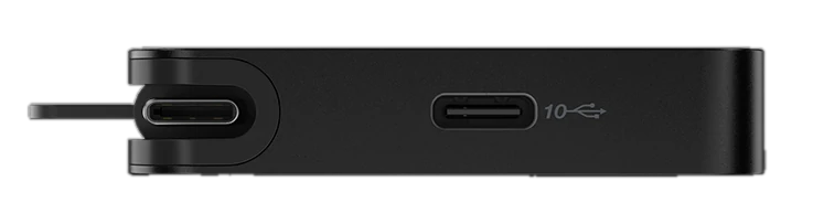 Hub de puertos portatil Lenovo, delgado, Interfaz: USB-C, Color Eclipse Black (Negro)