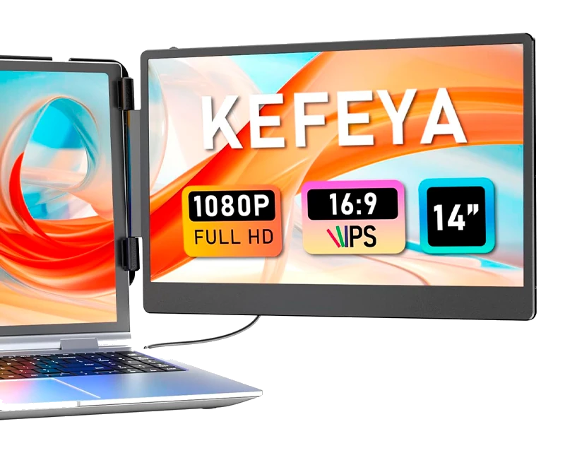 Extensor De Monitor De 14" Para Portatiles De 13" - 17", Fhd (1920x1080), Ips, Usb-c/hdmi