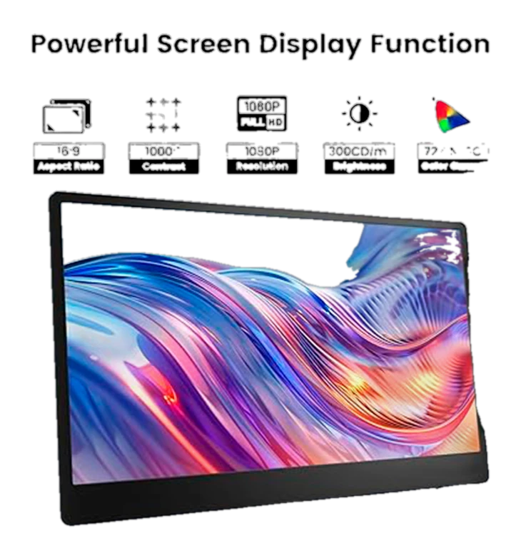 Extensor Dual de monitor 14" para portatiles de 13"-17", FHD (1920x1080), IPS, USB-C/HDMI