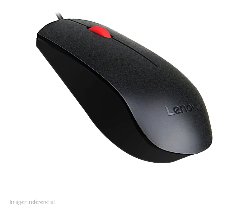 Mouse óptico Lenovo Essential, 1600 Dpi, Usb, Negro, Presentación En Caja.