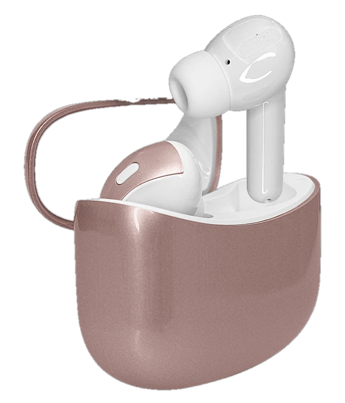 Audífonos TEROS TE-8074GR, Bluetooth, TWS, Rosa/Dorado