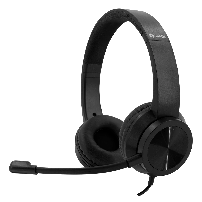 Audífono Teros Te-8037n (headset), Negro