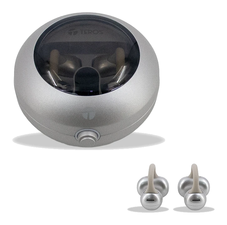 Audífonos Inalámbricos Teros Te80712ne, Bluetooth, Carga Tipo C, Natural Titanium
