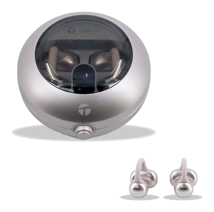 Audífonos Inalámbricos Teros Te-80712rs, Bluetooth, Carga Tipo C, Rose Titanium