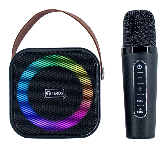 Parlante Karaoke Inalámbrico Teros Te-6013n, Bt 5.4, 10w, Usb, Iluminación Led