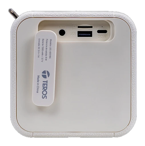 Parlante inalámbrico TEROS Legacy 6051, 8W, BT 5.3, 1500 mAh, USB, TF, Aux, Beige