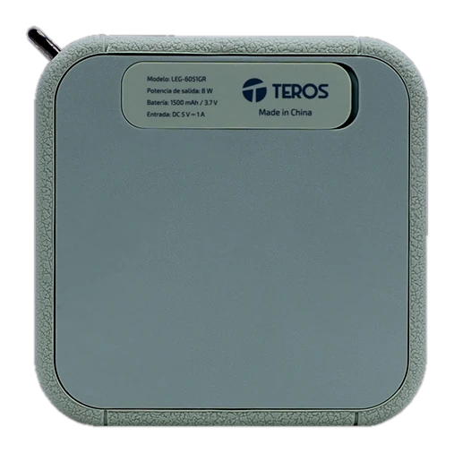 Parlante inalámbrico TEROS Legacy 6051, 8W, BT 5.3, 1500 mAh, USB, TF, Aux, Verde