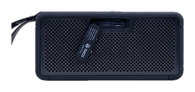 Parlante inalámbrico TEROS Legacy 6052, 8W, BT 5.3, 4000 mAh, USB, TF, Aux, Negro