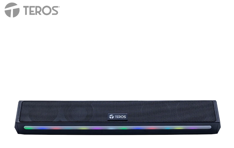 Barra De Sonido Portátil Inalámbrico Teros Vibe 6054, Bt 6, 20w, Usb-c, Iluminación Led