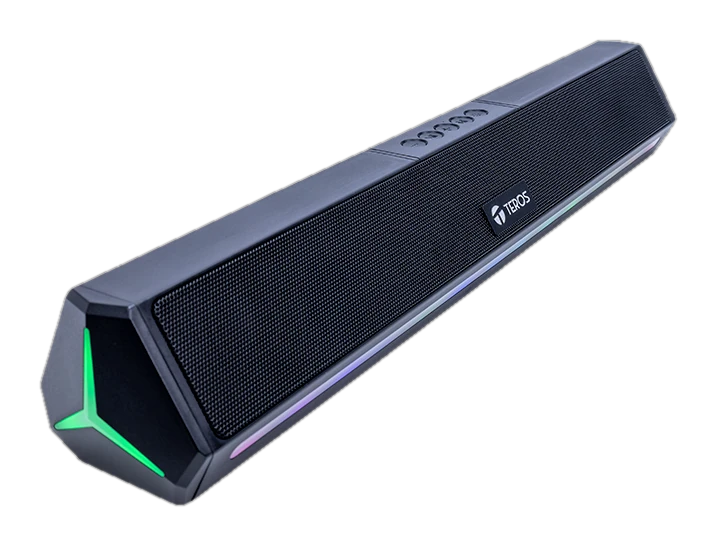 Barra de sonido portátil inalámbrico TEROS VIBE 6054, BT 6, 20W, USB-C, Iluminación LED