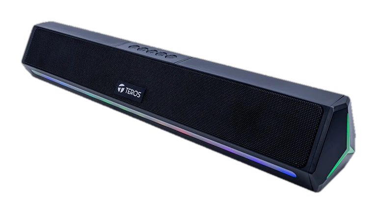 Barra de sonido portátil inalámbrico TEROS VIBE 6054, BT 6, 20W, USB-C, Iluminación LED