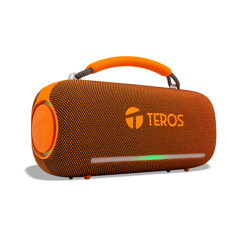 Parlante Inalámbrico Teros Vibe 6049, 60w, Bt 5.3, 4000 Mah, Usb, Luces Led, Orange