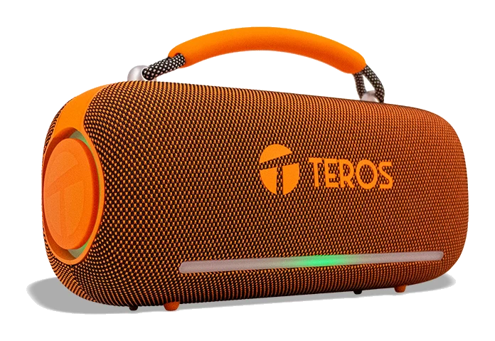 Parlante Inalámbrico Teros Vibe 6049, 60w, Bt 5.3, 4000 Mah, Usb, Luces Led, Orange