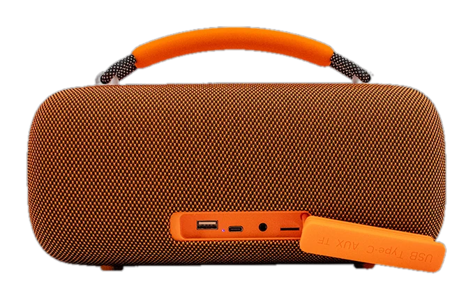 Parlante Inalámbrico Teros Vibes VB-6049, 60W, BT 5.3, 4000 MAH, USB, Luces LED, Orange