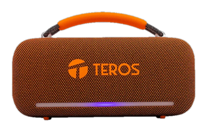 Parlante Inalámbrico Teros Vibes VB-6049, 60W, BT 5.3, 4000 MAH, USB, Luces LED, Orange