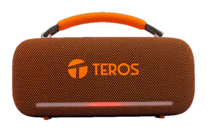 Parlante Inalámbrico Teros Vibes VB-6049, 60W, BT 5.3, 4000 MAH, USB, Luces LED, Orange