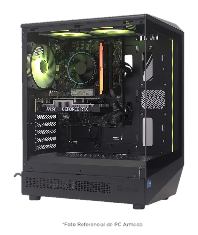 Case Gamer Teros TE-1321G, Mid Tower, USB 3.0 / USB 2.0, Audio, Ventilador RGB, Negro
