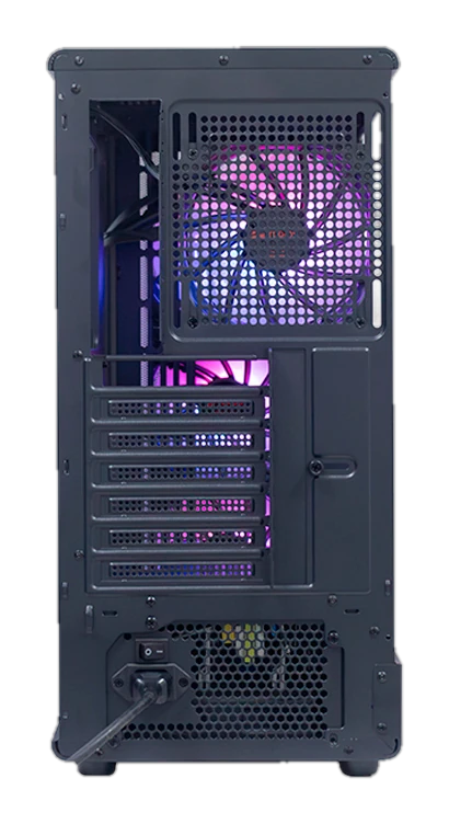 Case sin fuente gamer TEROS TE-1323G, ITX, M-ATX, ATX, 3.5" y 2.5", negro