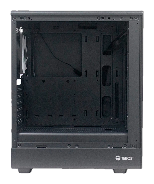 Case sin fuente gamer TEROS TE-1323G, ITX, M-ATX, ATX, 3.5" y 2.5", negro
