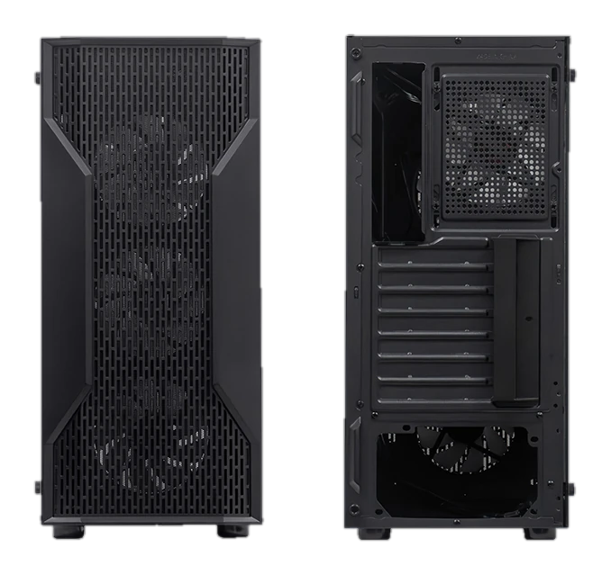 Case sin fuente gamer TEROS TE-1332G, ITX, M-ATX, ATX, 3.5" y 2.5", negro