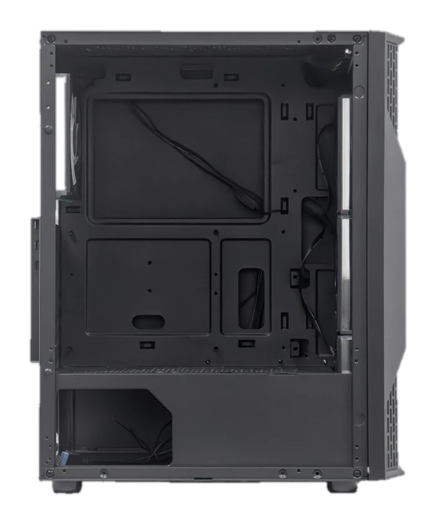 Case sin fuente gamer TEROS TE-1332G, ITX, M-ATX, ATX, 3.5" y 2.5", negro