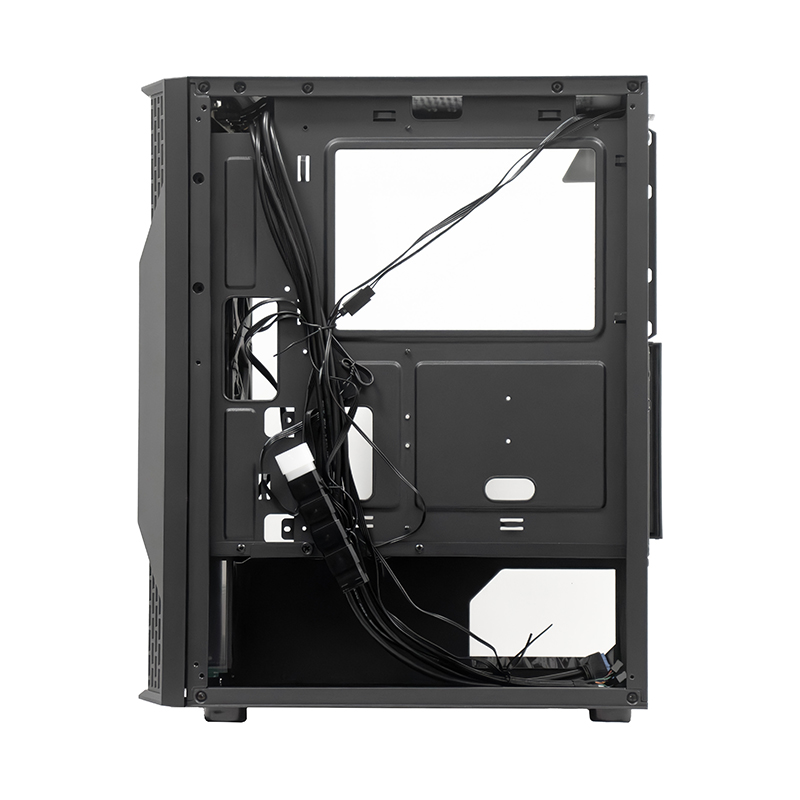 Case sin fuente gamer TEROS TE-1332G, ITX, M-ATX, ATX, 3.5" y 2.5", negro
