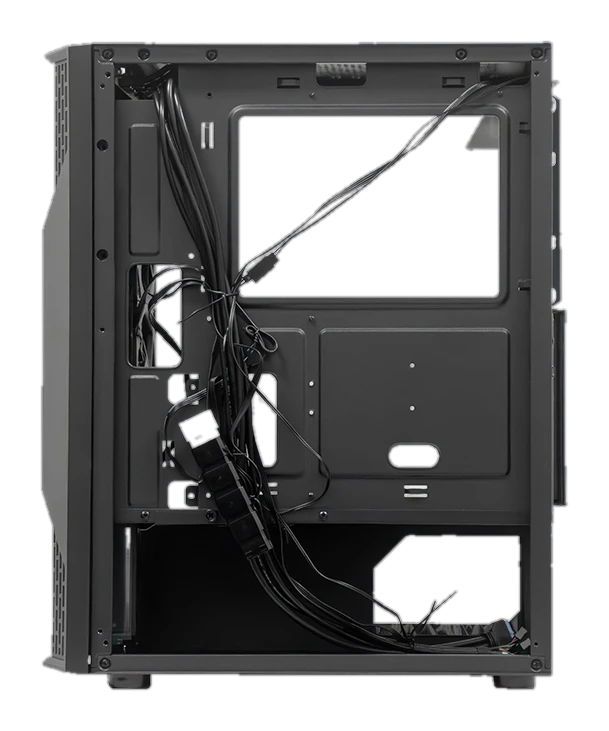 Case sin fuente gamer TEROS TE-1332G, ITX, M-ATX, ATX, 3.5" y 2.5", negro