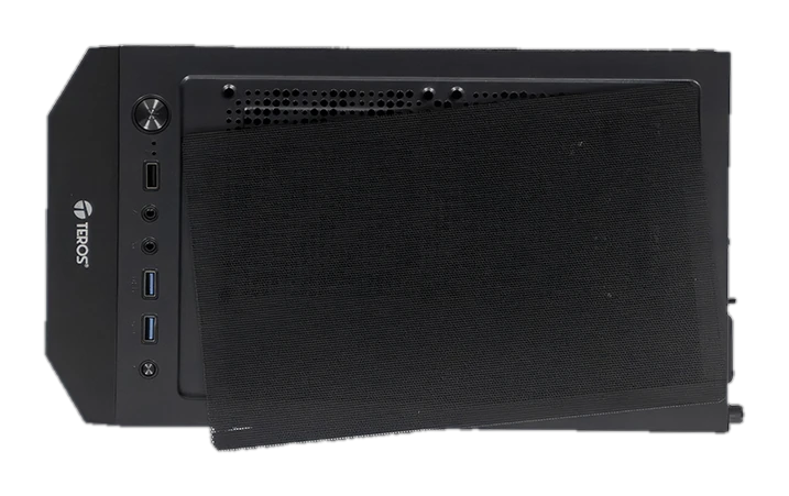 Case sin fuente gamer TEROS TE-1332G, ITX, M-ATX, ATX, 3.5" y 2.5", negro