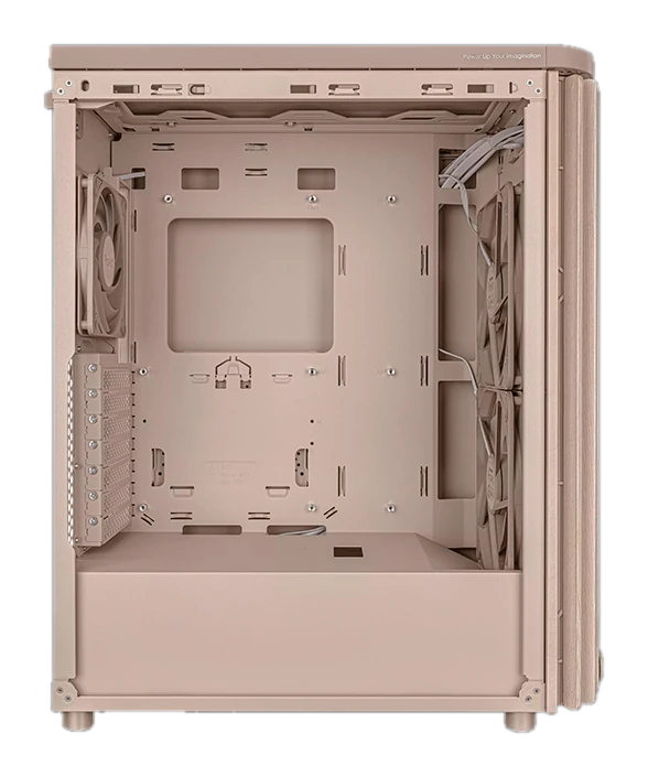 Case ASUS ProArt PA401 Wood Edition Beige - Tempered Glass Panel