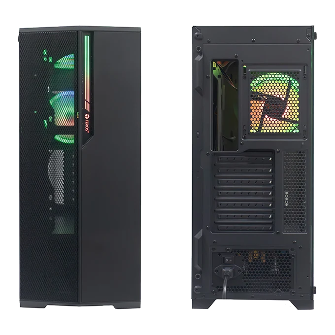 Case Gamer Teros Te1175n, Mid Tower, Negro, Usb 3.0, Usb 2.0, Audio. — vista 2