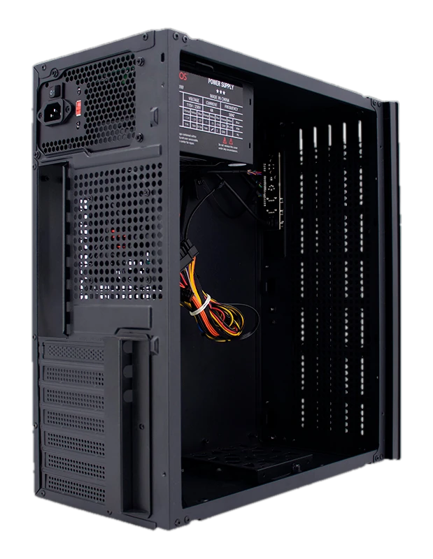 Case TEROS TE-1036S, Factor de forma ATX, 250 W, USB 3.0 / 2.0, audio, negro.