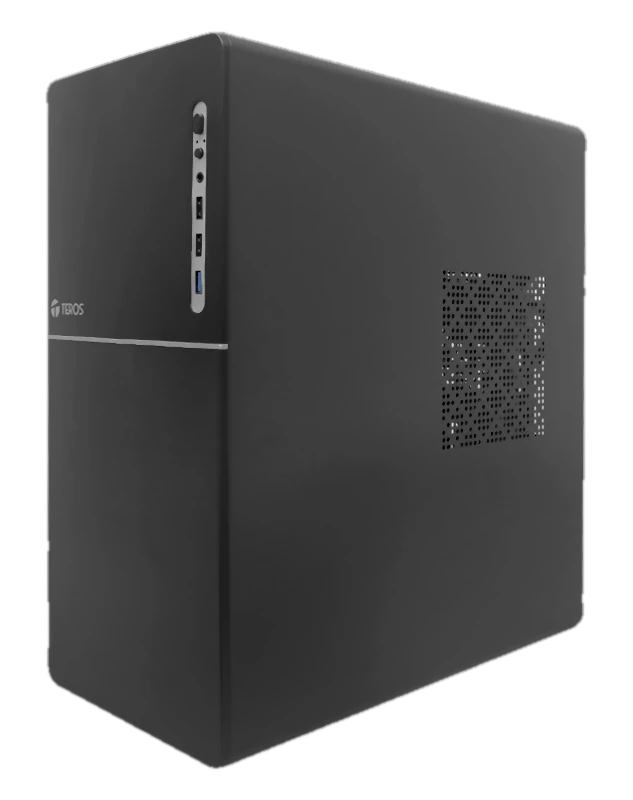 Case TEROS TE-1038S, Factor de forma ATX, 250 W, USB 3.0 / 2.0, audio, negro.
