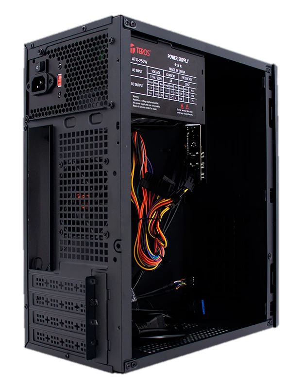Case TEROS TE-1034S, Mini Tower ATX, 250 W, USB 3.0 / 2.0, audio HD, negro
