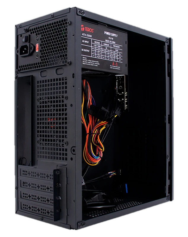Case TEROS TE-1035S, Mini Tower ATX, 250 W, USB 3.0 / 2.0, audio HD, negro