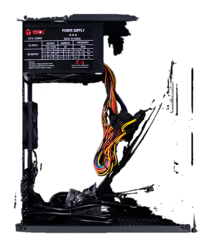 Case TEROS TE-1035S, Mini Tower ATX, 250 W, USB 3.0 / 2.0, audio HD, negro