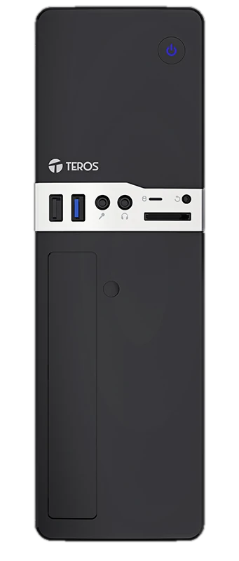 Case Teros TE-1032S, Slim, 250 W, USB 3.2 / USB 2.0, Audio HD, DVD, Negro