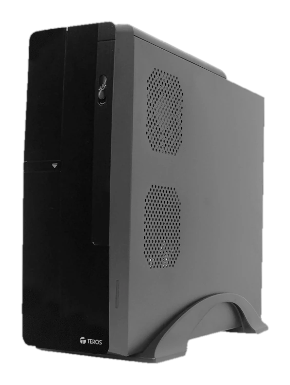 Case Teros TE-1039S, Slim, 250 W, USB 3.0 / USB 2.0, Audio HD, DVD, Negro