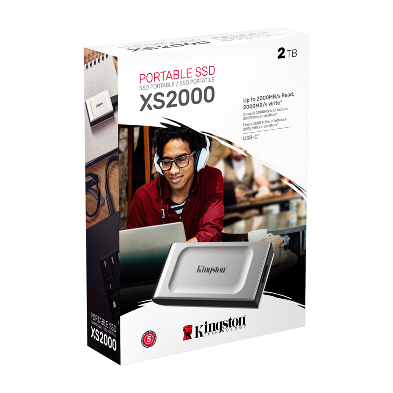 Unidad En Estado Sólido Externa Kingston Xs2000, 2tb, Usb 3.2 Gen 2x2 Tipo-c — vista 2