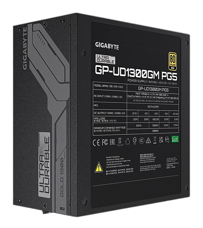 Fuente De Alimentación Gigabyte Gp-ud1300gm P, 1300w, 80 Plus Gold Certified, Formato Atx. — vista 2