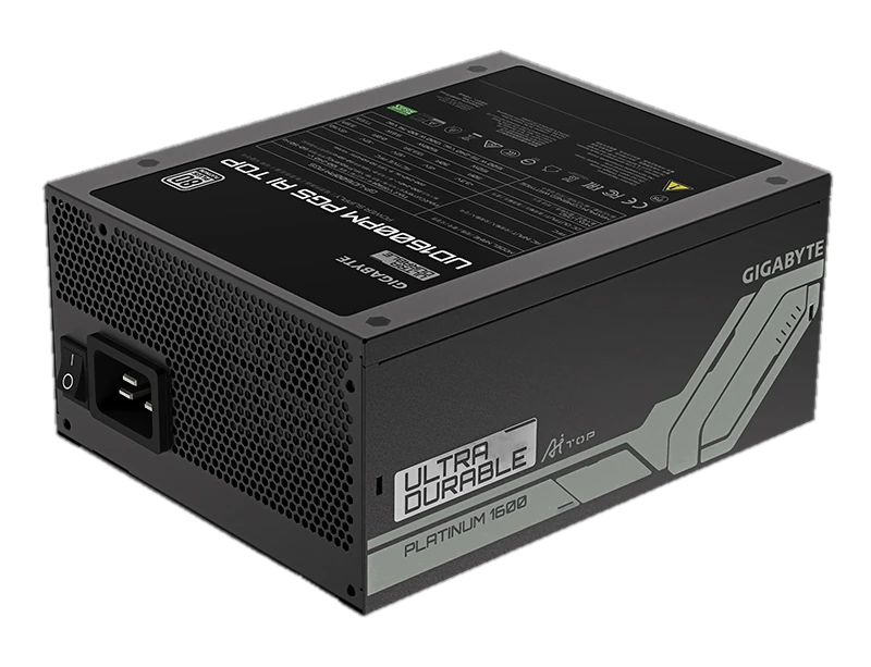 Fuente de alimentación GIGABYTE UD1600PM PG5 AI TOP, 80 PLUS Platinum, 1600W, Formato ATX.