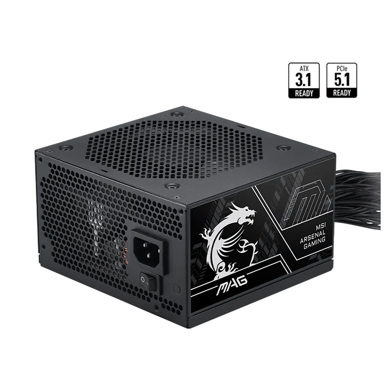 Fuente De Alimentación Msi Mag A750bn Pcie5 Iii, 750w, 80 Plus Bronze, Formato Atx. — vista 2