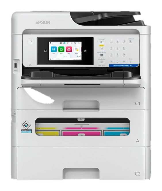 Impresora Epson Mfp Color Workforce Pro Em-c800, Imprime/escanea/copia/fax/usb/wlan/lan — vista 2