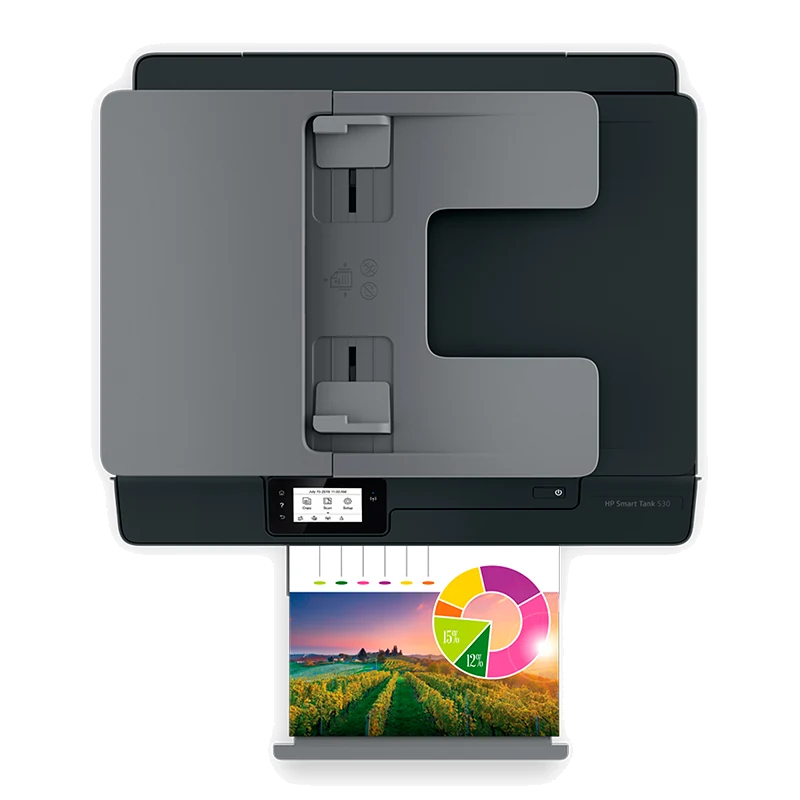 Impresora All-in-one De Tinta Hp Smart Tank 530, Imprime/escanea/copia/wi-fi/bt/usb 2.0 — vista 2