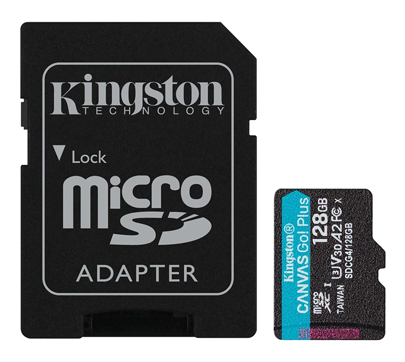 Memoria Flash Microsd Kingston Canvas Go! Plus, 128gb, Con Adaptador Sd