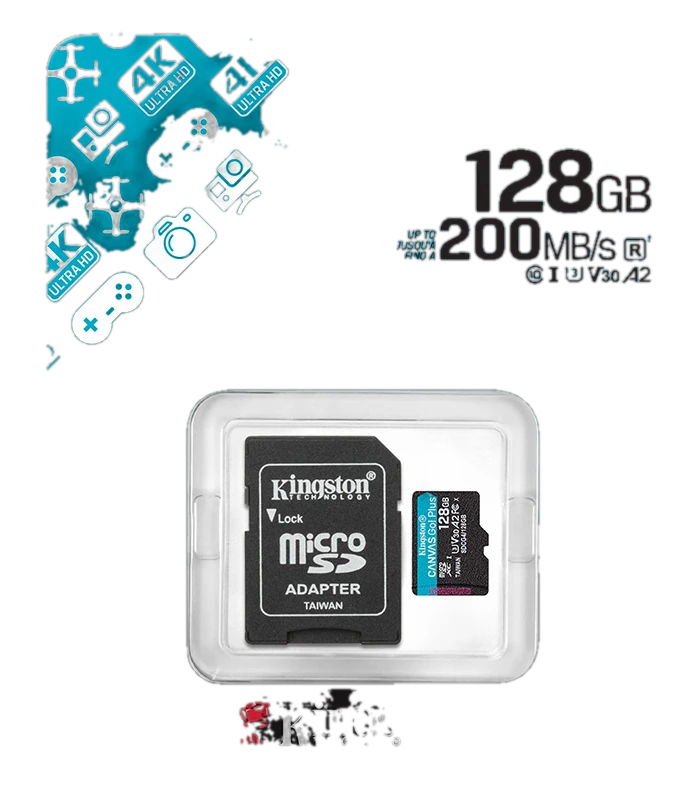 Memoria Flash microSD Kingston Canvas Go! Plus, 128GB, con adaptador SD