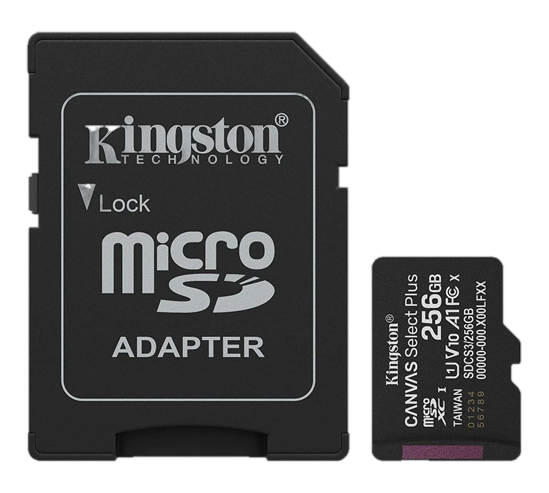 Tarjeta De Memoria Kingston 256gb Microsd Canvas Select Plus -150mb/seg - Uhs-i Clase 10