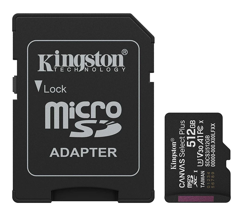 Tarjeta De Memoria Kingston 512gb Microsd Canvas Select Plus -150mb/seg - Uhs-i Clase 10