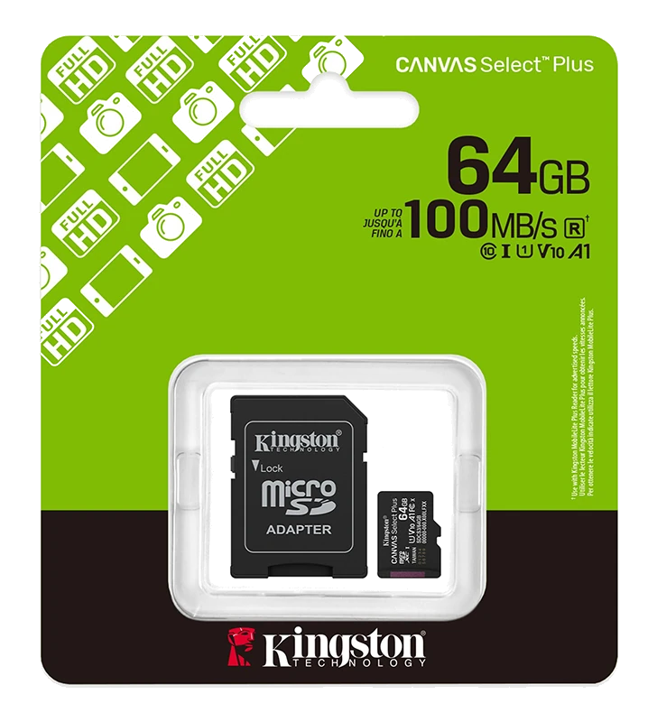 Tarjeta De Memoria Kingston 64gb Microsd Canvas Select Plus -100mb/seg - Uhs-i Clase 10 — vista 2