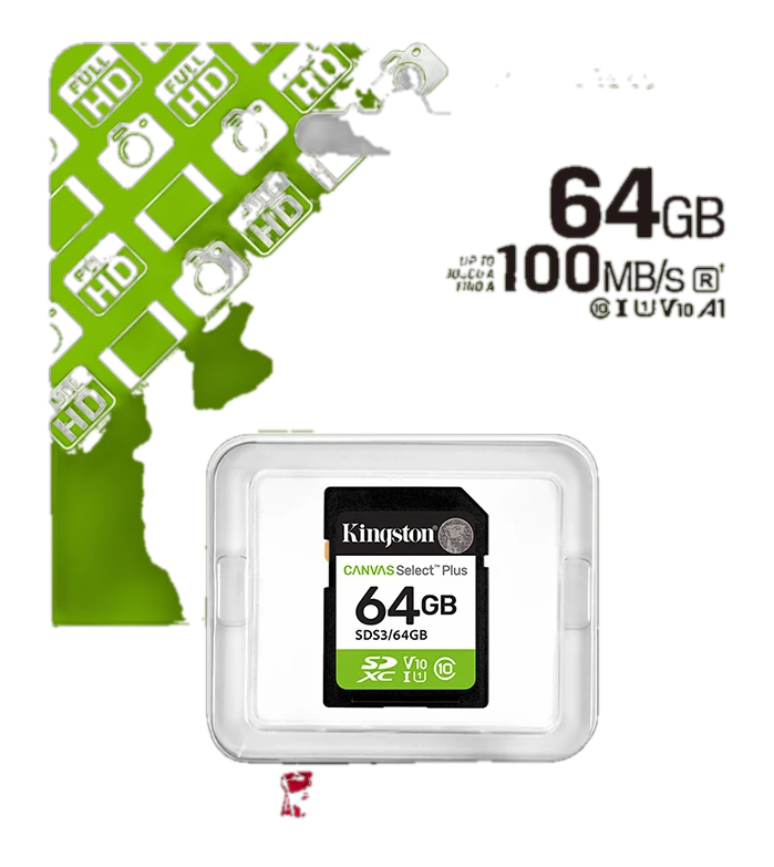 Memoria Card SD Kingston SD Canvas Select Plus, 64GB, categoría de velocidad: UHS-I/U1/V10
